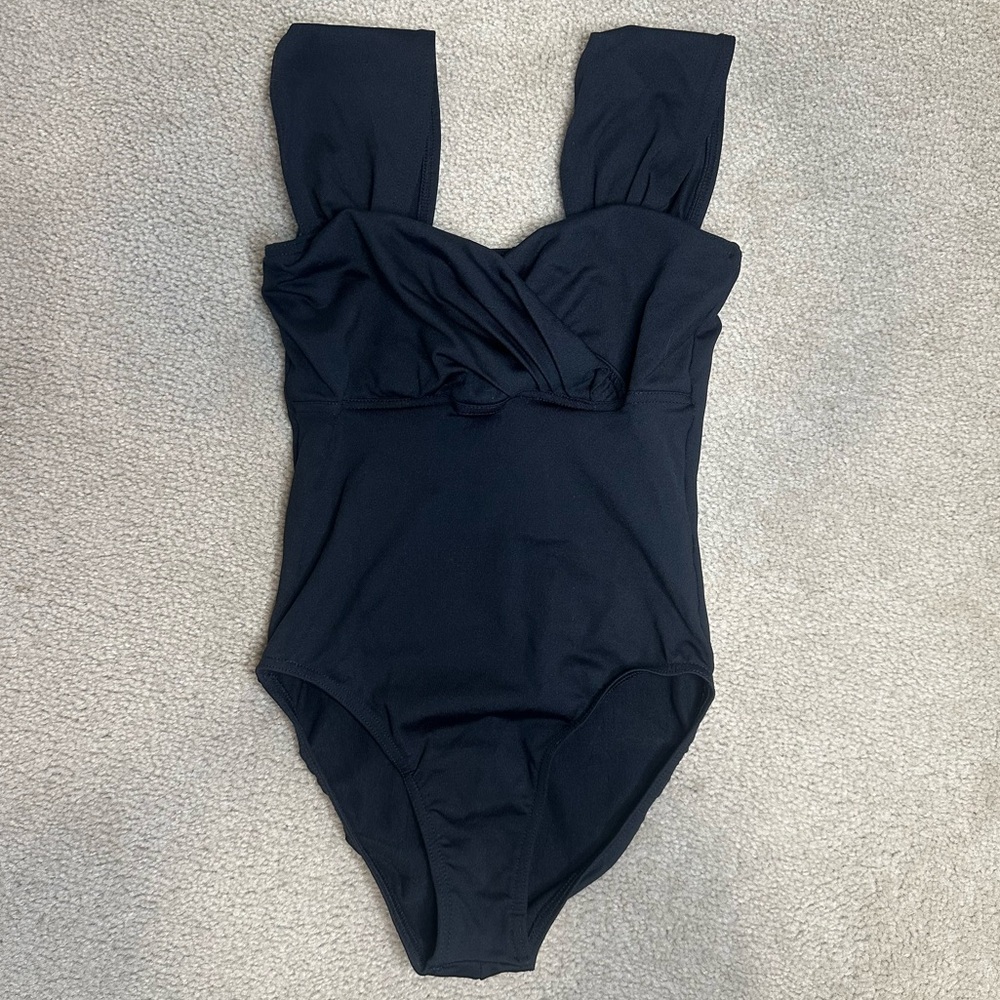 Mondor Black Leotard Ballet Dance Bodysuit Ladies XS